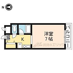 エミネンスコート瀬田 7階1Kの間取り