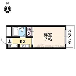 アポロン 4階1Kの間取り