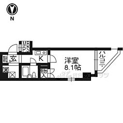 アクシルコート京都二条ウエスト 7階1Kの間取り