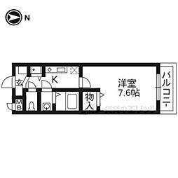 阪急京都本線 西院駅 徒歩4分の賃貸マンション 3階1Kの間取り