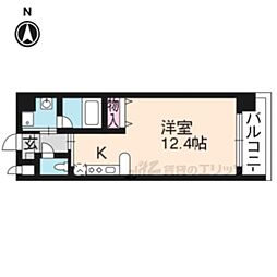JR東海道・山陽本線 西大路駅 徒歩15分の賃貸マンション 4階1Kの間取り