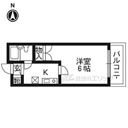 メゾンエスポート 5階1Kの間取り