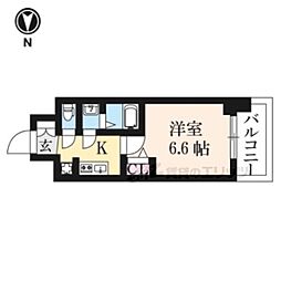 ファステート京都西院パール 3階1Kの間取り