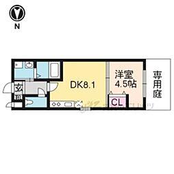 Ｒｅｓｉｄｅｎｃｅ二条洛中庵 地下1階1DKの間取り