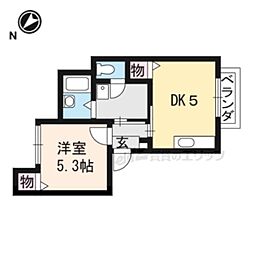 JR東海道・山陽本線 石山駅 バス8分 水天宮前下車 徒歩2分の賃貸アパート 2階1DKの間取り