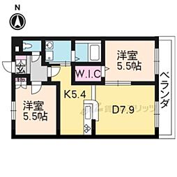 メゾンU 2LDKの間取図画像