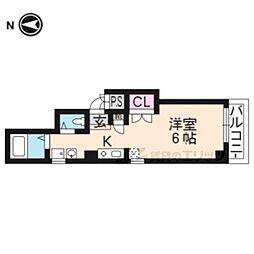 PUAKAI西七条 ワンルームの間取図画像