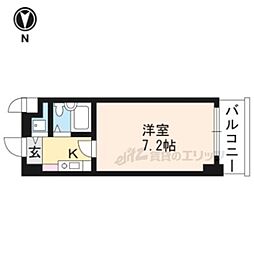アルテハイム二条城 1Kの間取図画像