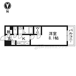 エスリード京都梅小路 1Kの間取図画像