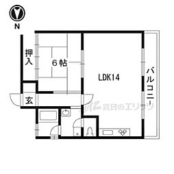 ロイヤルコーポ 1LDKの間取図画像