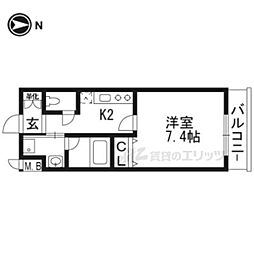 ベラジオ京都壬生イーストゲート 1Kの間取図画像