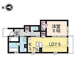 シャルムTAKASAGO2 1LDKの間取図画像