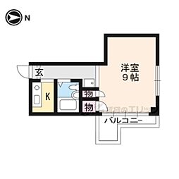 小堀マンション 1Kの間取図画像