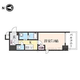 EsTRUTH KYOTO 1Kの間取図画像