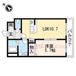 ミモザコート 1LDKの間取図画像