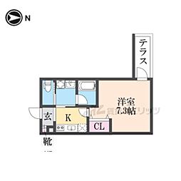 ALEGRIA瀬田 1Kの間取図画像