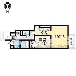 サン・ドゥ・ウィル2 1LDKの間取図画像