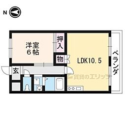 ロイヤルハイツ秀 1LDKの間取図画像