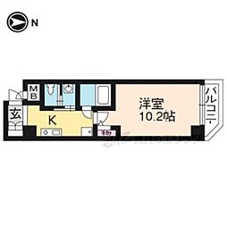 SWISS京都堀川WEST 1Kの間取図画像