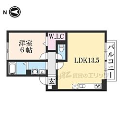 ハイカムール御供田 1LDKの間取図画像