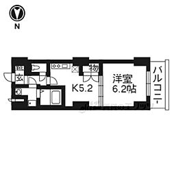 プラザ堀川寺之内 1Kの間取図画像