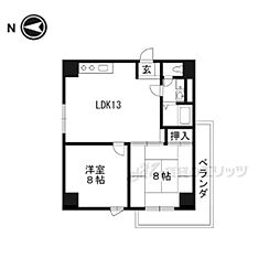 東和ハイツ本館 2LDKの間取図画像