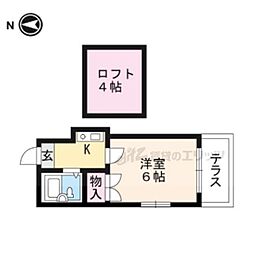 グランプラス桂 1Kの間取図画像