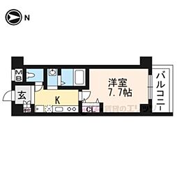 EASTGATE京都 1Kの間取図画像
