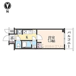 ファステート京都洛南エリーゼ 1Kの間取図画像