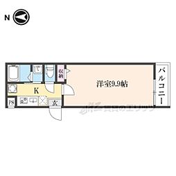 アークリード由美浜 1Kの間取図画像