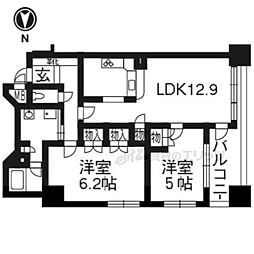 アンビエント京都駅前 2LDKの間取図画像