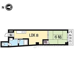 プレアール浜大津 1LDKの間取図画像