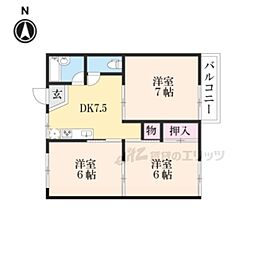 ブルーレイクA 3DKの間取図画像