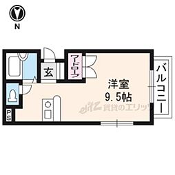 京都地下鉄東西線 椥辻駅 徒歩9分の賃貸マンション 3階1Kの間取り