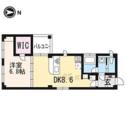 京阪本線 伏見桃山駅 徒歩17分の賃貸マンション 3階1LDKの間取り