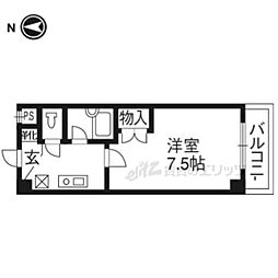 キャピタルロニート 3階1Kの間取り