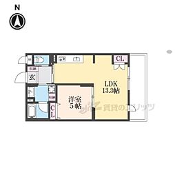 京都地下鉄東西線 椥辻駅 徒歩6分の賃貸マンション 2階1LDKの間取り