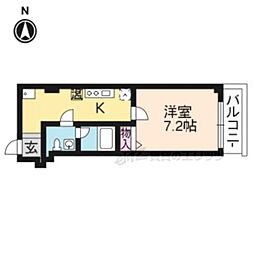 阪急京都本線 大宮駅 徒歩4分の賃貸マンション 8階1Kの間取り