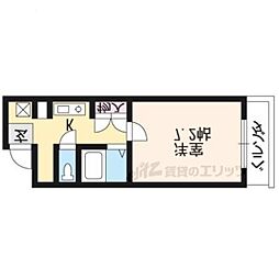 エスポワール松田 1階1Kの間取り