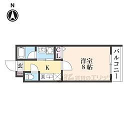 ブリリアコート龍谷大前 1階1Kの間取り