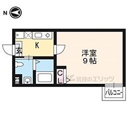 京都市営烏丸線 五条駅 徒歩11分の賃貸マンション 3階1Kの間取り