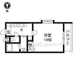 メゾン・チェリー　イースト 4階1Kの間取り