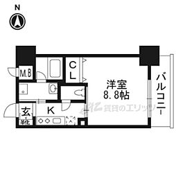 メゾン・ノエル 5階1Kの間取り