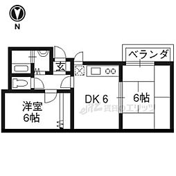 フィルハウゼ五条 9階2DKの間取り