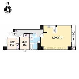 京都市営烏丸線 四条駅 徒歩12分の賃貸マンション 11階3LDKの間取り