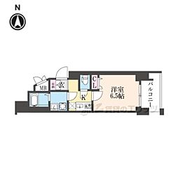 JR東海道・山陽本線 西大路駅 徒歩11分の賃貸マンション 2階1Kの間取り