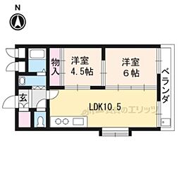 三光マンション 2階2LDKの間取り
