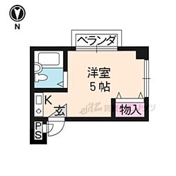 マンション大和 2階ワンルームの間取り