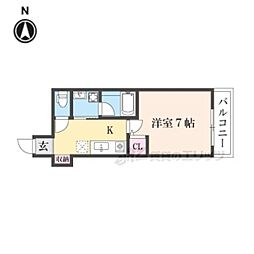 京阪本線 丹波橋駅 徒歩7分の賃貸アパート 2階1Kの間取り
