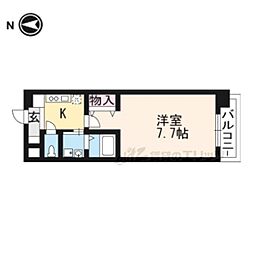 カスタリア京都西大路 7階1Kの間取り
